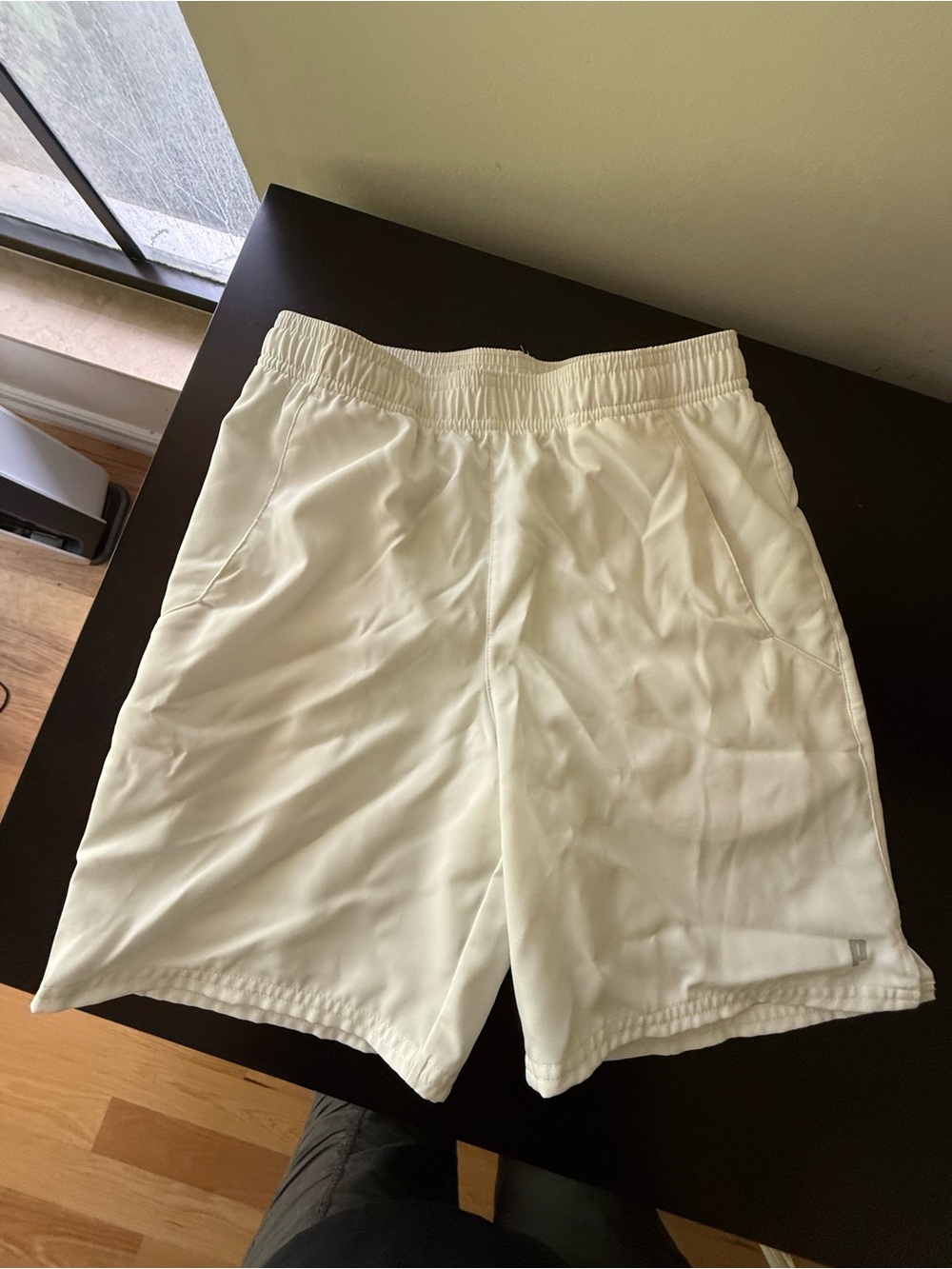 Prince kids Cream Athletic/Tennis Shorts with Elastic Waistband
